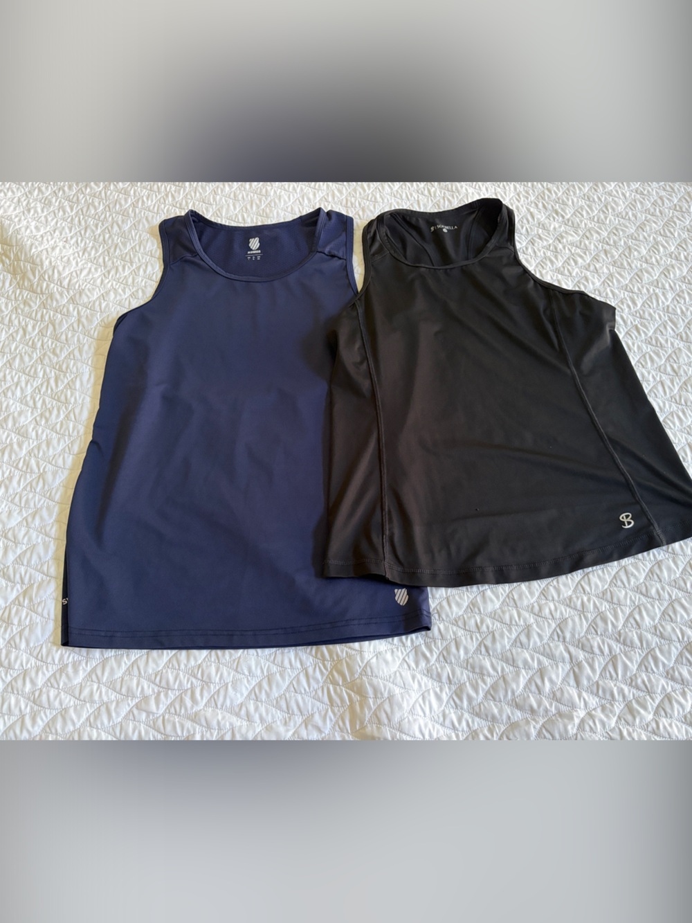 K-Swiss and Sofibella Tennis Tank Tops Navy and Black Women’s Size Large